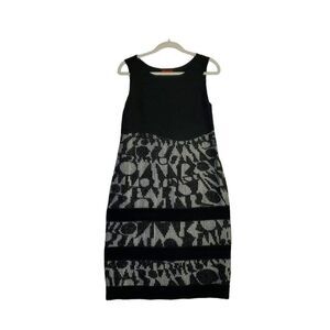 NWOT Missoni Orange Label Women's Sleeveless Black White Cable Knit Tweed Dress